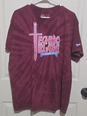 Technoblade burgundy tie-dye 15 million subs tee, unisex XL